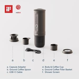 OutIn Nano Portable Electric Espresso Machine, Travel Coffee Maker | Self-Heating USB-C Car Coffee Maker for Ground Coffee & NS Capsules, Ideal for Camping, RV, Hiking and Office, Pearl White - Image 2