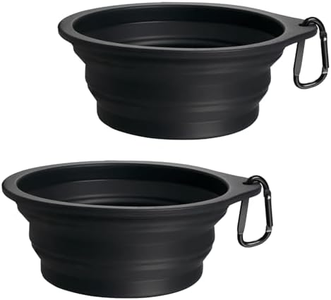 PetBonus 2-Pack Collapsible Dog Bowls, Portable Travel Dog Water Food Bowls by Petbonus