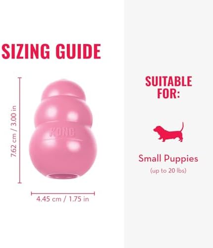 KONG Puppy, Natural Rubber Teething Chew Toy, for Small Puppies, Pink - Image 4
