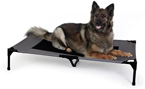 K&H Outdoor Elevated Dog Bed for Large & X-Large Pets, Charcoal, XL 50x32in by KHPetProducts