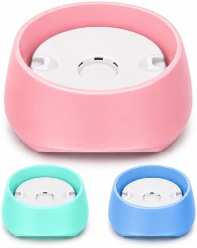 Pink No Spill Dog Water Bowl, Pet Floating Water Bowl No Wet Mouth, Anti Splash & Anti Tip Slow Water Feeder, Keeps Fur Dry Clean Drinking Bowl for Dogs & Cats, Large Capacity Travel Friendly by Unknown