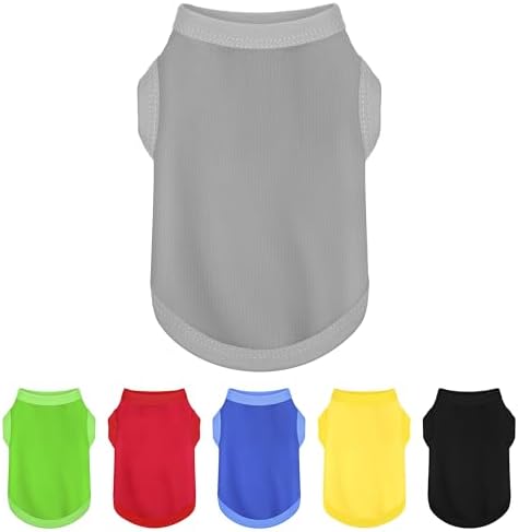 Elevate Your Dog's Fashion Quotient with Colorful and Breathable Sleeveless Cotton Shirts! Perfect Pet Apparel for Small to Medium Dogs Gray XXL by Paiaite
