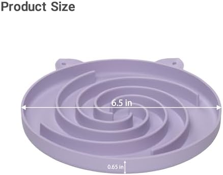 Bifeaw Slow Feeder Cat Bowl, Easy to Clean Silicone Bowl, Ideal for Dry and Wet Food (Purple and White) - Image 6