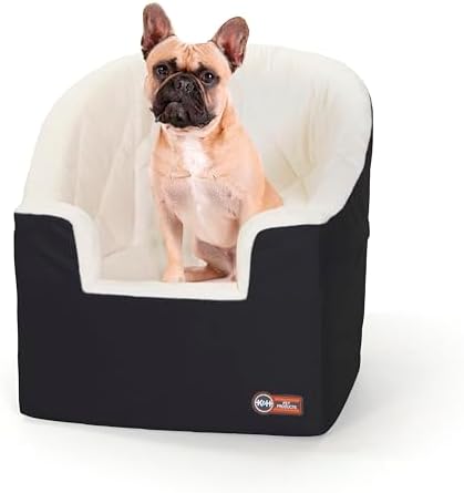 K&H Bucket Booster Dog Car Seat, Cat & Dog Booster Seat, Small Black/Cream by KHPetProducts
