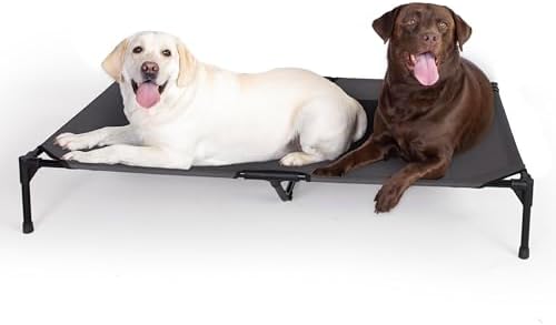K&H Outdoor Elevated Dog Bed for XL & Giant Pets, Charcoal, Jumbo 56x38in by KHPetProducts