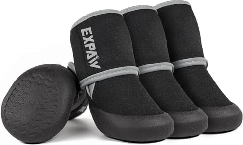 EXPAWLORER Waterproof Dog Shoes for Small Medium Large Dogs, Dog Shoes for Hot Pavement, Hiking Walking, Reflective Dog Booties for Outdoor Snow Rain Days, Anti-Slip Dog Boots & Paw Protectors by EXPAWLORER