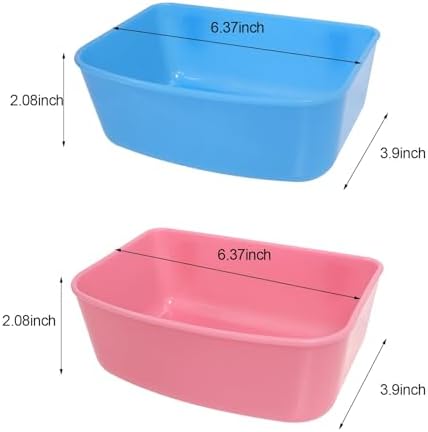 6 Pack Feeder (Blue, Pink), Hanging Feeder,Food and Water Container, Bath Water Bowl Universal for Birds Hamsters Mice Rats Rabbit Guinea Pig Small Pets (S) (M) - Image 5
