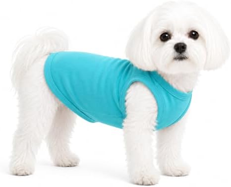 Pet Clothes Dog Clothing Blank T-Shirt Tanks Top Vests for Small Middle Large Size Dogs 100% Cotton Dog Summer Vest Classic (M, Turquoise) by lovelonglong