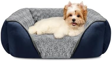 INVENHO Small Dog Bed Rectangle Washable Orthopedic Soft Calming Sleeping Durable Pet Cuddler with Anti-Slip Bottom by INVENHO