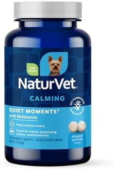 NaturVet Quiet Moments Calming Aid with Melatonin Dog Supplement - 30 Count by NaturVet
