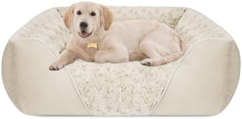 INVENHO Large Dog Bed Rectangle Washable Orthopedic Soft Calming Sleeping Durable Pet Cuddler with Anti-Slip Bottom by INVENHO