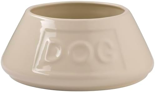 Mason Cash Non-Tip Dog Bowl - 21 cm, 1.6 L Cream Ceramic Food & Water Dish by MasonCash