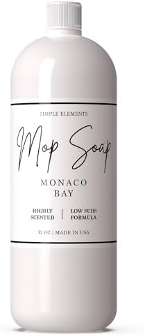 Mop Soap Highly Scented Fragrance, Long Lasting Luxury Floor Cleaner for Hardwood, Tile, Laminate & Stone, Low Suds No Residue Formula, All Mop Types, Made in USA, 32oz Monaco Bay Fragrance by SimpleElements
