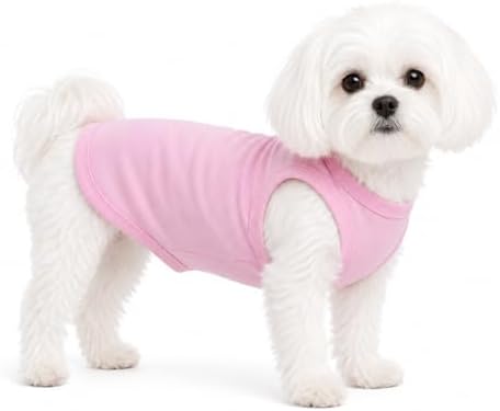 Pet Clothes Dog Clothing Blank T-Shirt Tanks Top Vests for Small Middle Large Size Dogs 100% Cotton Dog Summer Vest Classic (S, Pink) by lovelonglong