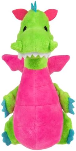 goDog Dragons Pudge Potbelly Plush Dog Toy with Chew Guard Technology, Durable Fabric & Squeaker for Active Play, Green, Medium by goDog