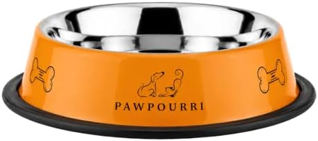 Stainless Steel Dog Bowl Pack of 2, Food & Water Bowl for Dogs, Durable Dog Feeding Bowl, Bowls for Medium Dogs, Easy to Clean, Anti-Skid Pet Bowl 24 oz (Orange & Black) - Image 6