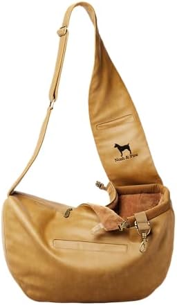 Noah & Paw Dog Sling Carrier for Small Dogs 3-10lb, Dog Sling for Small Dogs and Cats, Dog Carrier with Adjustable Padded Strap, Vegan Leather Lined with Fur, 3X Safety Features, Machine Washable by NoahPaw