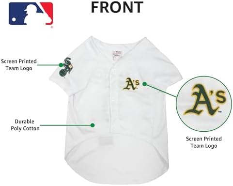 Official MLB Oakland Athletics Pet Jersey for Dogs & Cats, Size Small - Stylish Baseball Jersey for Your Furry Fan- Show Off Team Spirit with The Perfect Fan Apparel Gear for Pet, Dog & Cat - Image 6