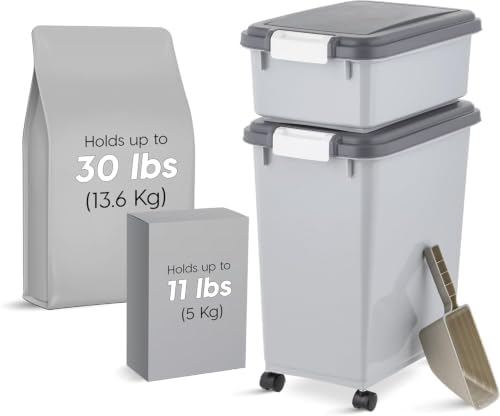 IRIS USA Dog Food Storage Container, Up to 30+11 lbs, Gray/Dark Gray - Image 4