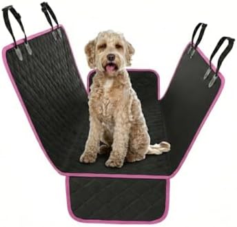 Active Pets Pink Standard Dog Car Hammock Back Seat Cover, Waterproof Backseat Cover Protector for Truck Bench Rear of Sedans or SUVs, Essential Pet Supplies Vacuum or Wipe Clean, Machine Washable by ActivePets