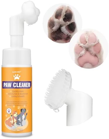 Dog Paw Cleaner for Dogs & Cats, No-Rinse Foam Cleanser with Brush by GJYCPET