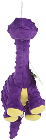 goDog Dinos Bruto Squeaky Plush Dog Toy, Chew Guard Technology - Purple, Large by goDog