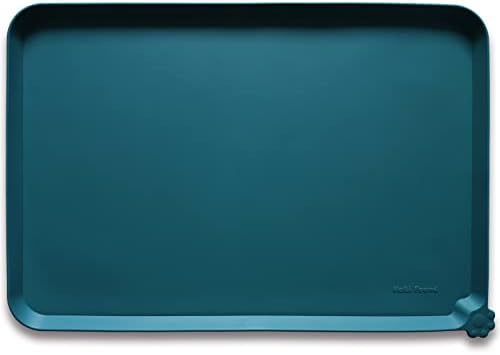 Hoki Found L Silicone Pet Food Mats - Non Slip Dog Cat Bowl Placemats - Waterproof Dog Cat Food Mats - For Carpet & Sicilian Ocean by Hoki+Found