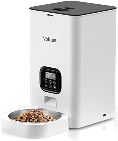 VOLUAS Automatic Cat Feeder, 6L Timed Dry Food Dispenser for Cats & Dogs by Voluas