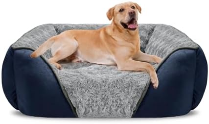INVENHO XX-Large Dog Bed Rectangle Washable Orthopedic Soft Calming Sleeping Durable Pet Cuddler with Anti-Slip Bottom by INVENHO