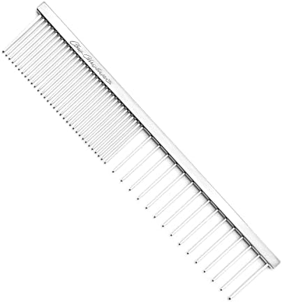 Chris Christensen 003 7.5 in. F/XC Greyhound-Style Butter Comb, Groom Like a Professional, Rounded Corners Prevent Friction and Breakage, Solid Brass Spin with Steel Teeth, Chrome Finish. by ChrisChristensen