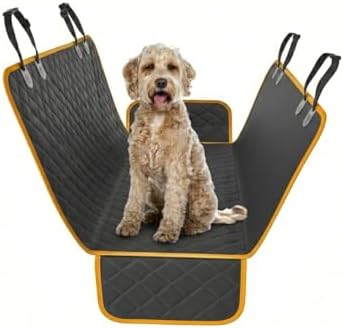 Active Pets Dog Car Seat Cover for Back Seat, Waterproof Pet Hammock Protector, Durable Nonslip Seat Protection SUV Truck, Standard 53"x56", Orange by ActivePets