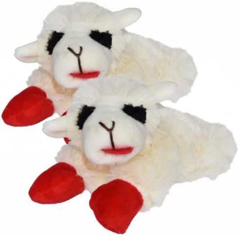 Multipet Lamb Chop Dog Plush Toy-Squeaky Toy for All Dogs - Extra Soft Plush - Stuffed Animal Dog Toy for Cuddling & Playing - Cute Pet-Toy (6", Cream) (Pack of 2) by Multipet