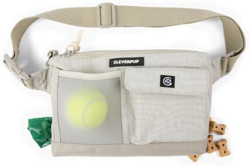 Cleverpup Walk & Train 2-in-1 Dog Walking Bag - Hands-Free, Sand by Cleverpup