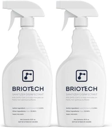 BRIOTECH Sanitizer Disinfectant, Hypochlorous Acid, 32 oz, 2-Pack by BRIOTECHUSA