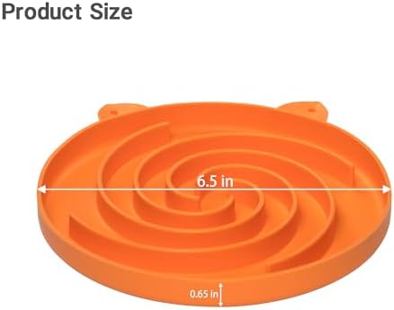 Bifeaw Slow Feeder Cat Bowl, Easy to Clean Silicone Bowl, Ideal for Dry and Wet Food (Orange and Cyan) - Image 5