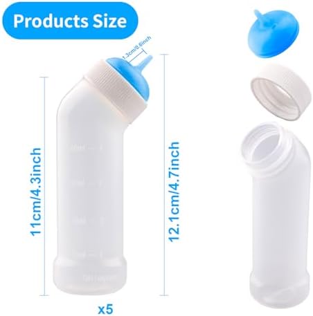 Pet Nursing Bottle for Newborn Animals,Kitten Bottle Feeding Kit Silicone Nipple for Kittens Puppys Rabbits Squirrel (Blue, Small) - Image 2