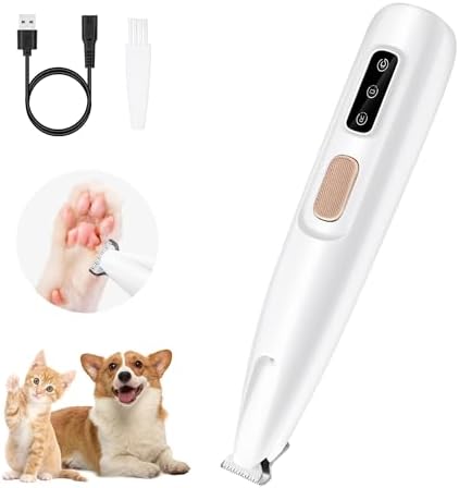 Mcbazel Pet Micro Precision Trimmer, Multifunctional Pet Hair Trimmer Waterproof Rechargeable Shaver with LED Light for Paws Eyes Ears Face Buttocks for Small Dogs and Cats，50dB Quiet Shave. by Mcbazel