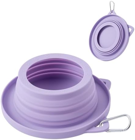 Spill Proof Dog Water Bowl for Car Road Trip, Collapsible Pet Travel Bowl by SLSON