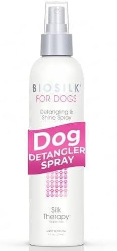 BioSilk for Dogs Silk Therapy Detangling and Shine Spray, 8 Fl Oz by BioSilk
