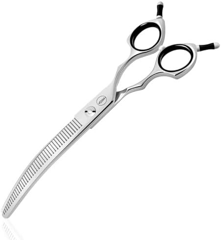 HASHIMOTO Curved Fluffer Scissors for Dog Grooming, 42 Teeth, 7.0 inch. by HASHIMOTO