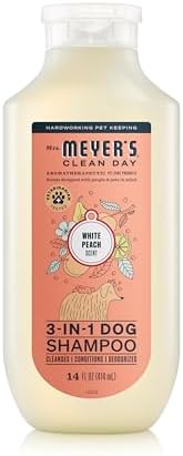MRS. MEYER'S Clean Day 3 in 1 Dog Shampoo, White Peach Scent, 14oz by MrsMeyers