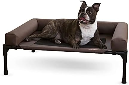 K&H Bolster Dog Cot Cooling Indoor/Outdoor Dog Bed, Chocolate 32" X 25" by KHPetProducts