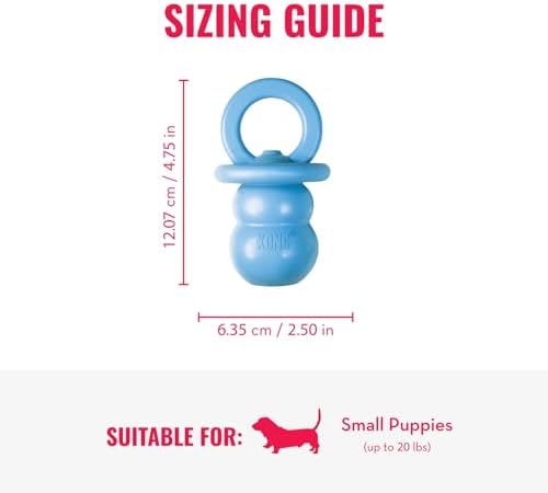 KONG Puppy Binkie, Natural Rubber Teething Toy, for Small Puppies, Blue - Image 3