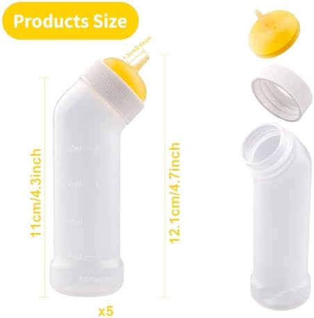 Pet Nursing Bottle for Newborn Animals,Kitten Bottle Feeding Kit Silicone Nipple for Kittens Puppys Rabbits Squirrel (Yellow, Small) - Image 2