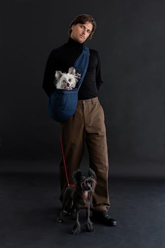 Noah & Paw Dog Sling Carrier for Small Dogs 3-10lb, Dog Sling for Small Dogs and Cats, Dog Carrier with Adjustable Padded Strap, Vegan Denim Lined with Fur, 3X Safety Features, Machine Washable - Image 7