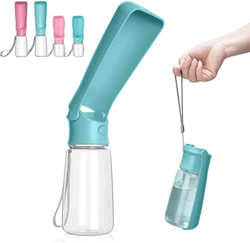 Foldable Dog Water Bottle, Leak Proof Dispenser, Blue, 19oz by AIKIDS