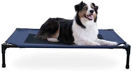 K&H Outdoor Elevated Dog Bed for Medium & Large Pets, Blue, Large 42x30in by KHPetProducts