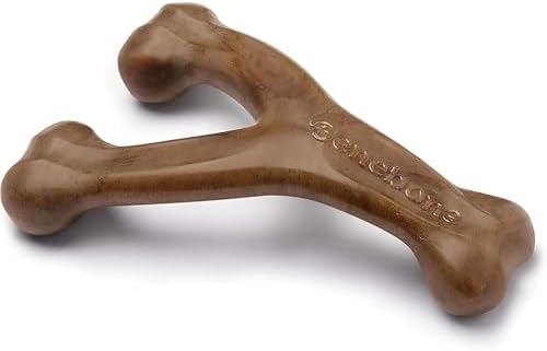 Benebone Wishbone Dog Chew Toy for Aggressive Chewers, Real Bacon, Small by Benebone