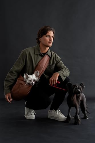 Noah & Paw Dog Sling Carrier for Small Dogs 5-18lb, Dog Sling for Small Dogs and Cats, Dog Carrier with Adjustable Padded Strap, Vegan Leather Lined with Fur, 3X Safety Features, Machine Washable - Image 2