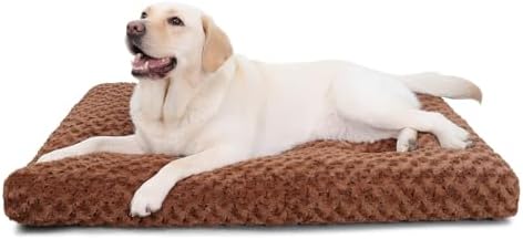 KSIIA Washable Dog Beds Large Sized Dog Crate Bed Pet Mat 41"x27" Brown by KSIIAPetProducts